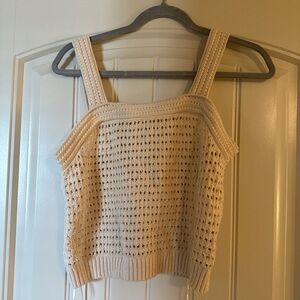 Universal Thread Cream Crochet Tank Sweater